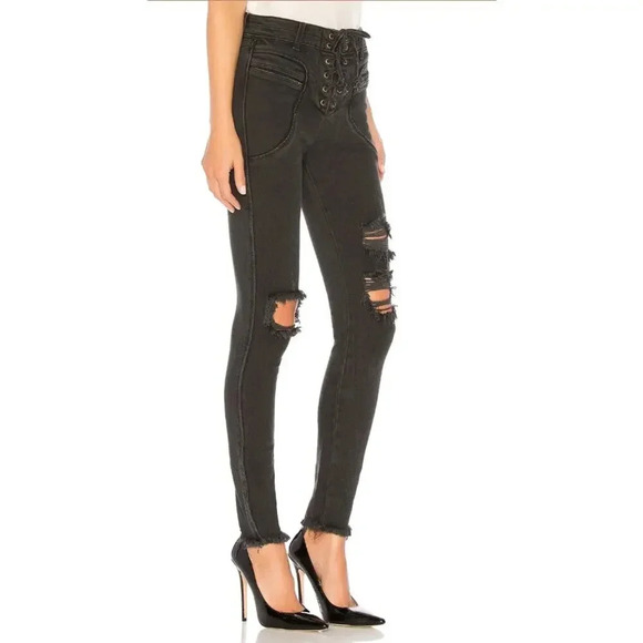 ICONS Objects of Devotion Valhalla Skinny Seam Jeans Stone Black Size 26 - Picture 3 of 9